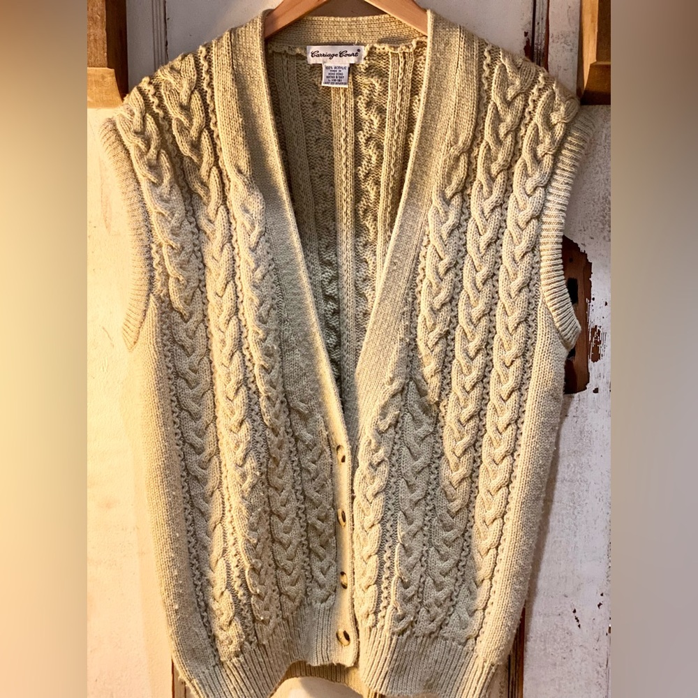 Tan knitted sweater cardigan